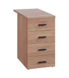 LKC 2 - 81 kontejner přístavný, 4-zásuvkový, deska 25 mm, centrální zámek, dub bardolino